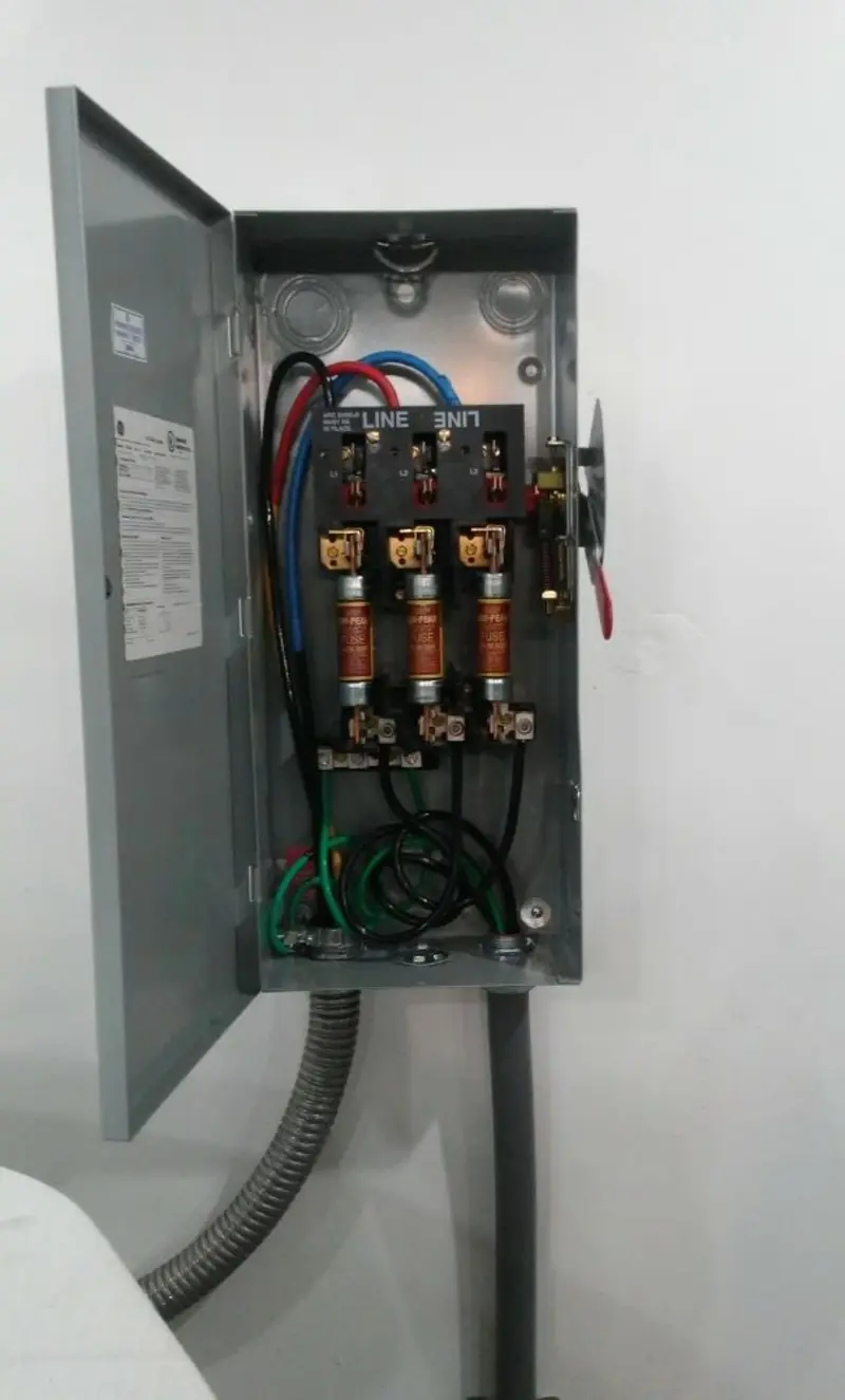Three-phase disconnect switch installed for Electrical Wiring & Rewiring in Norwood